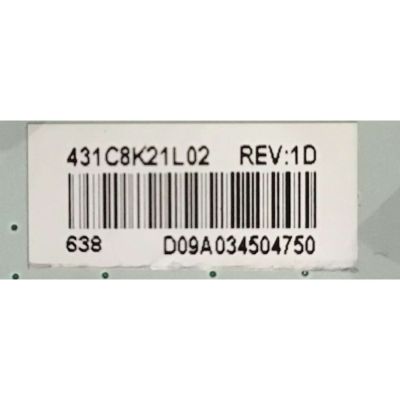 KIT DE TARJETAS PARA TV TOSHIBA / MAIN 461C8K21L02 / 431C8K21L02 / SBB55T VTV-L55730 REV:1 / FUENTE PK101W1230I / 01-PK101W1230I / T-CON 6871L-4044A / 6870C-0535B / PANEL K490WDR1 / MODELO 49L621U - Imagen 3